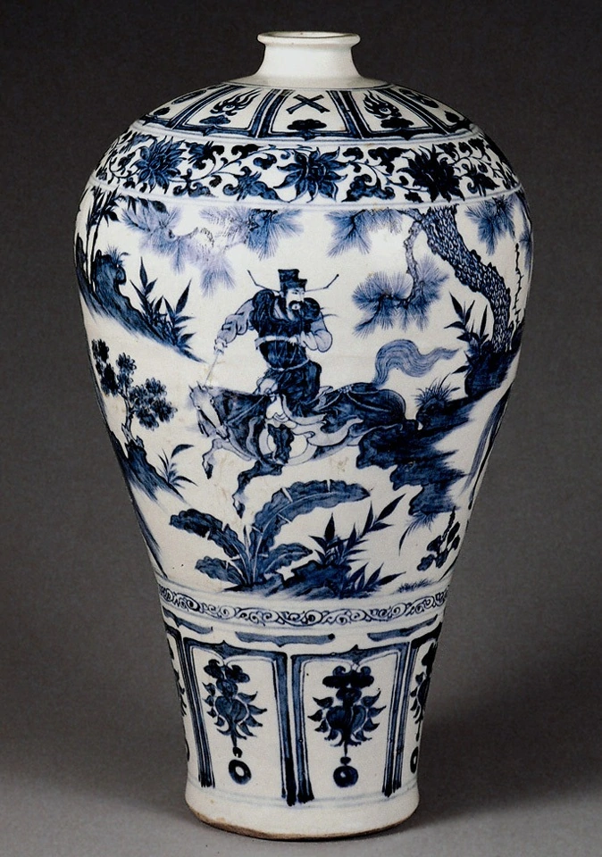 浅析元青花萧何月下追韩信图梅瓶_百科TA说