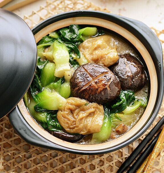 香菇菜心面筋煲
