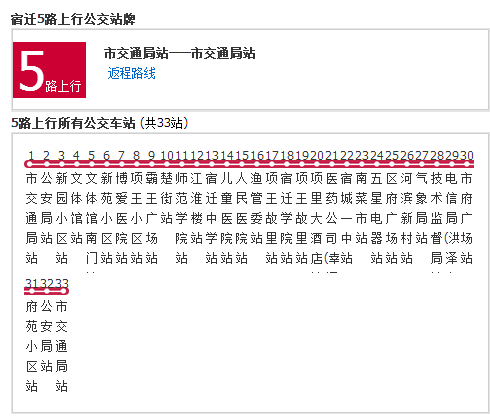 宿迁5路公交线路