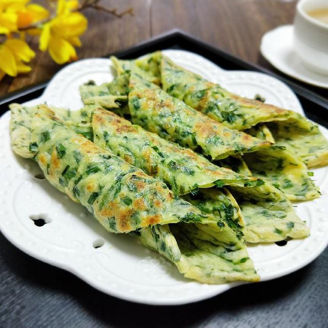 玉米渣韭菜煎饼