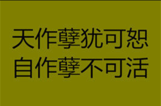 天作孽犹可恕自作孽不可活
