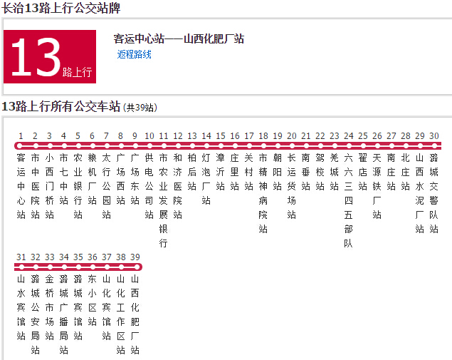 长治公交13路