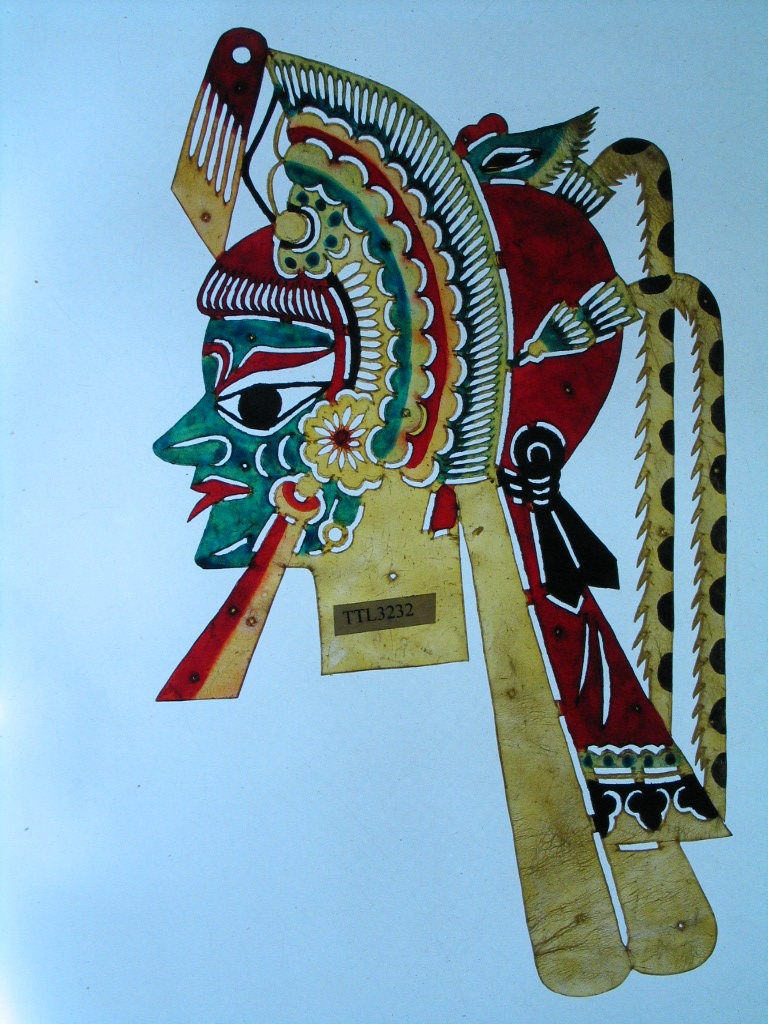 翎毛金刚盔风巾子是中华民国头茬类皮影,所属地为河北省唐山市