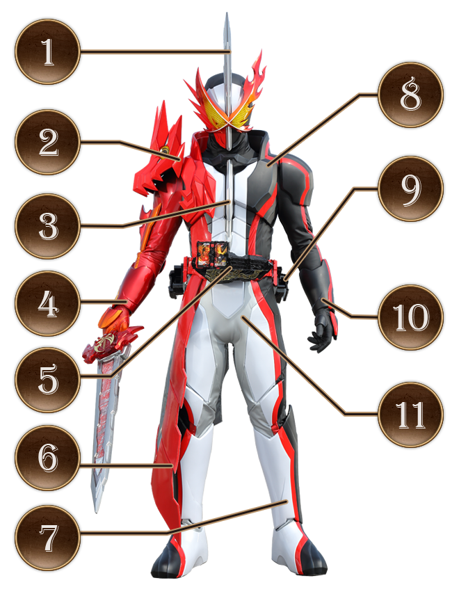 登场的主角假面骑士,是被炎之圣剑:" b>火炎剑烈火 /b>"