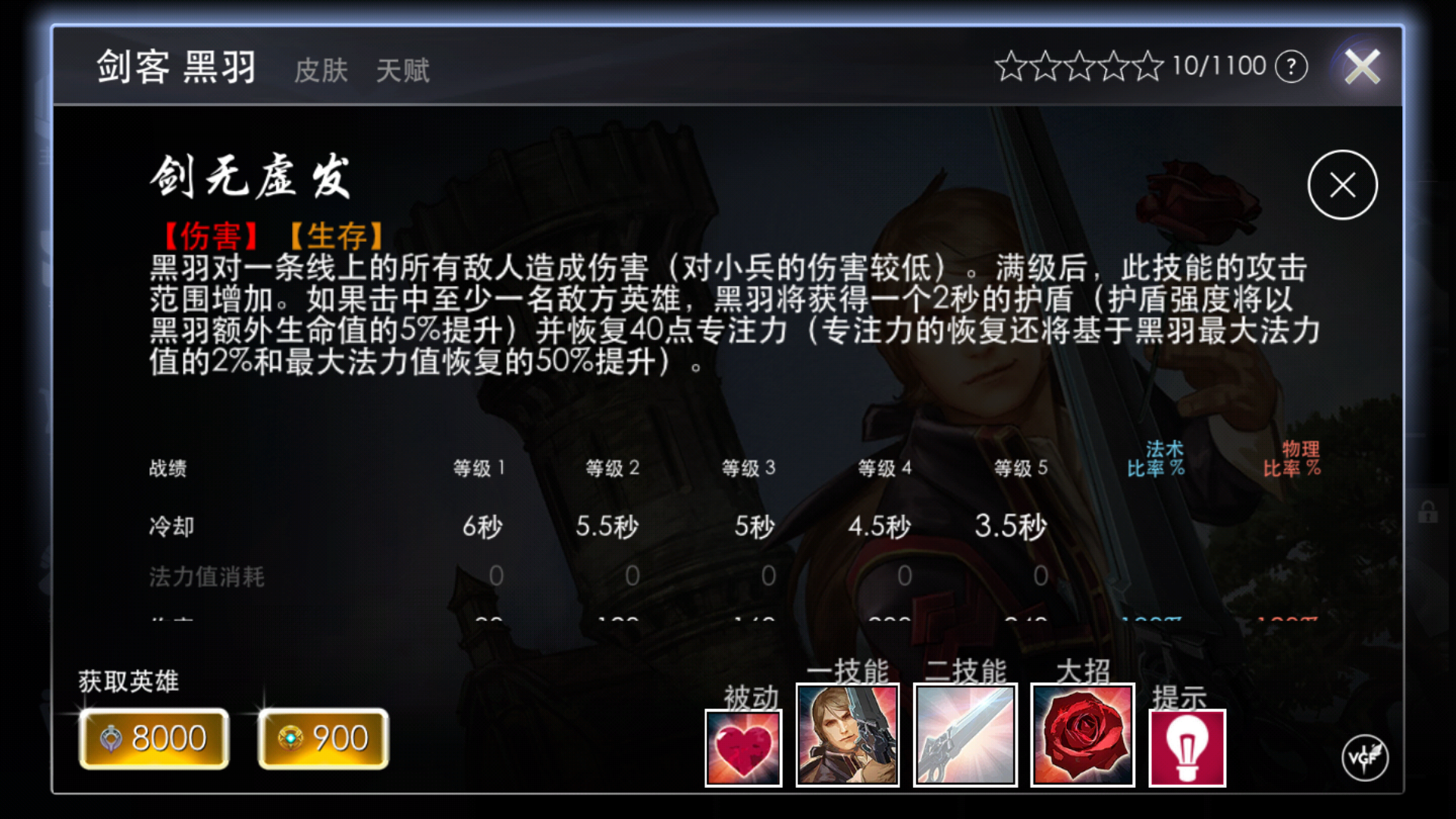  p>黑羽是moba手游《虚荣vainglory》里的一名刺客类英雄.