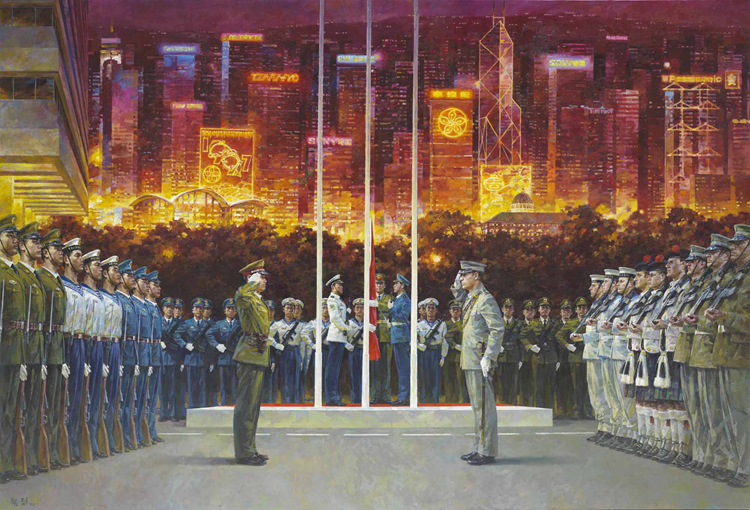  p>《1997·香港防务交接》是廖宗怡,张树军创作的油画作品. /p>