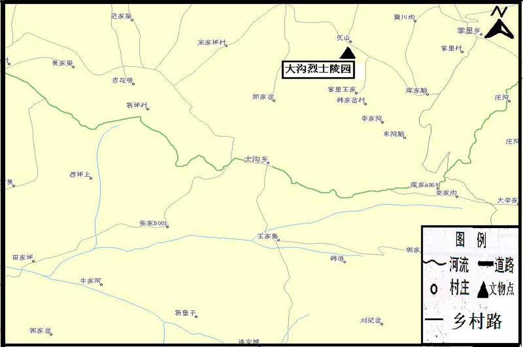  p>大沟烈士陵园位于甘肃省会宁县大沟镇韩岔村堡子社东山脚下,会宁县