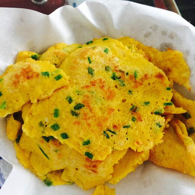 玉米面香葱蛋饼