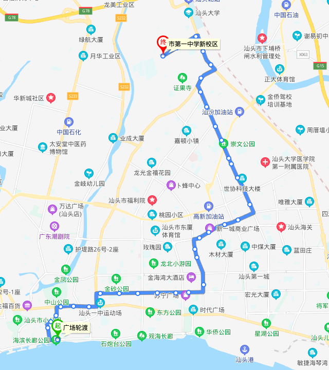  /p> p>汕头公交24路路线从市第一中学新校区开往广场轮渡. /p>