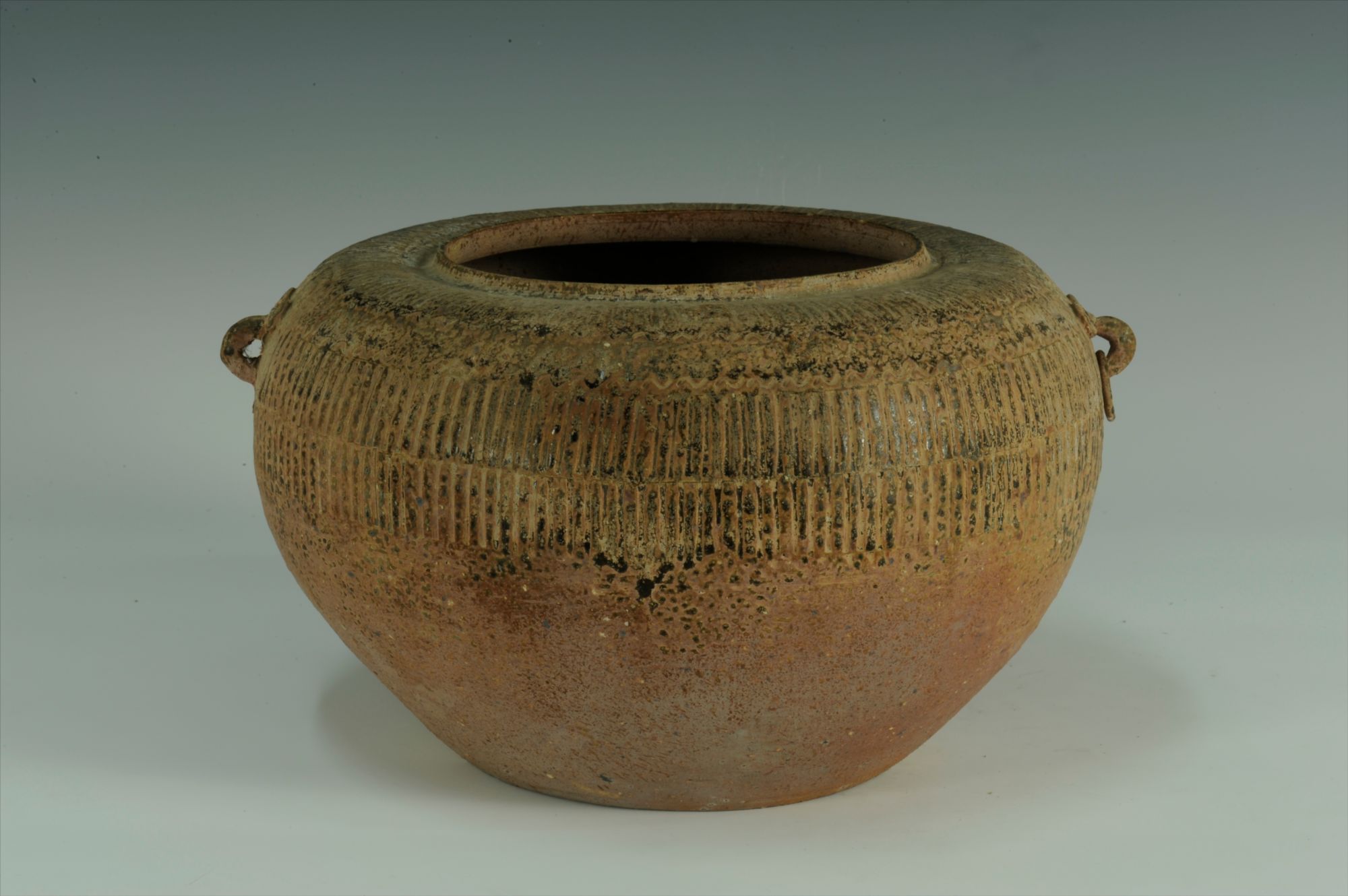 战国时代青釉双耳瓷罐