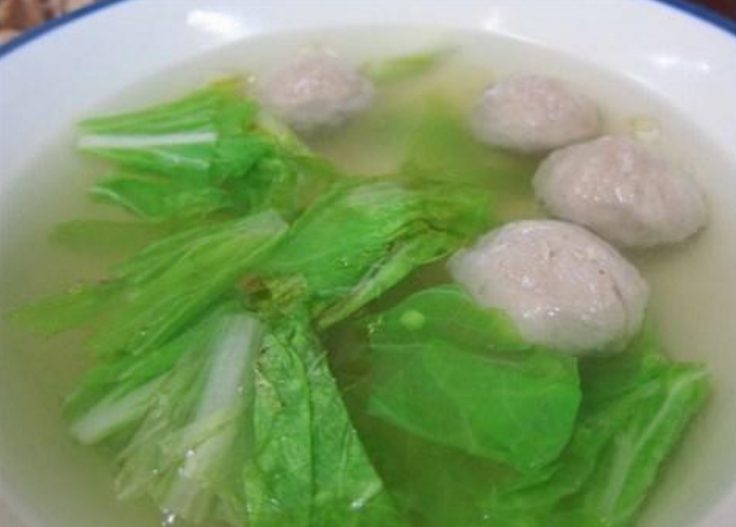 菜心贡丸汤