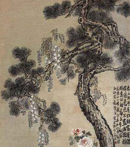 水墨画 鬆石牡丹圖 清代 松石牡丹图_百度百科