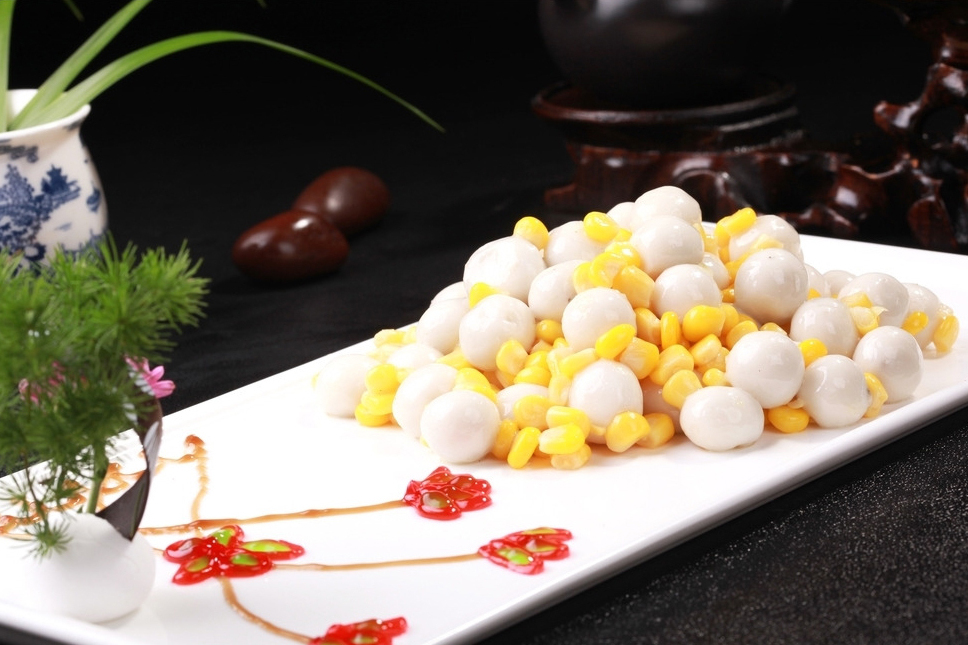 玉米炒汤圆