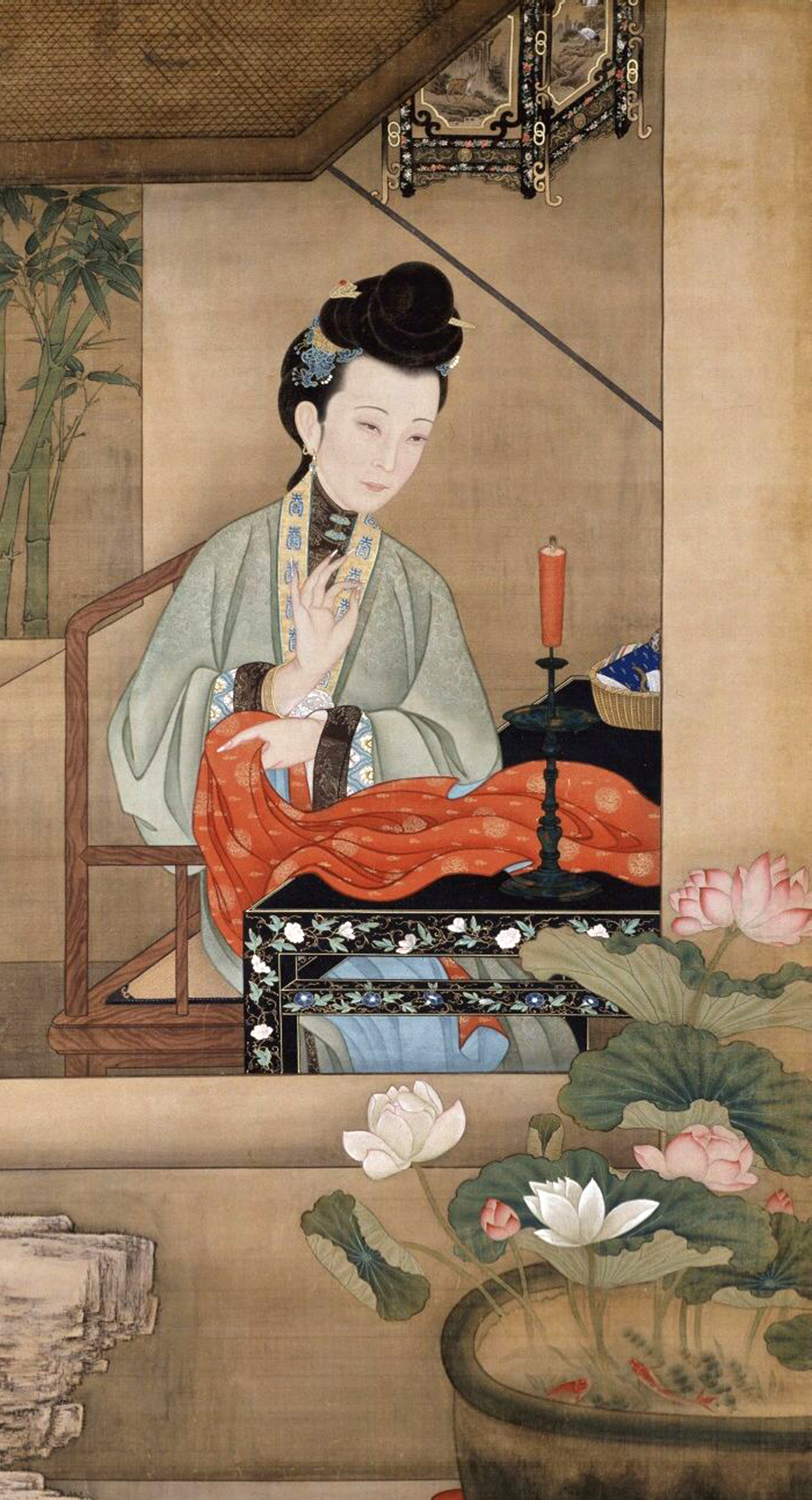  p>《雍正妃行乐图》为清代佚名画家创作的一幅中国古画,现收藏于故宫