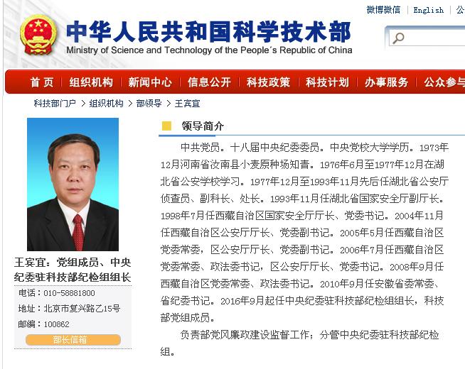 中央纪委驻科学技术部纪检组