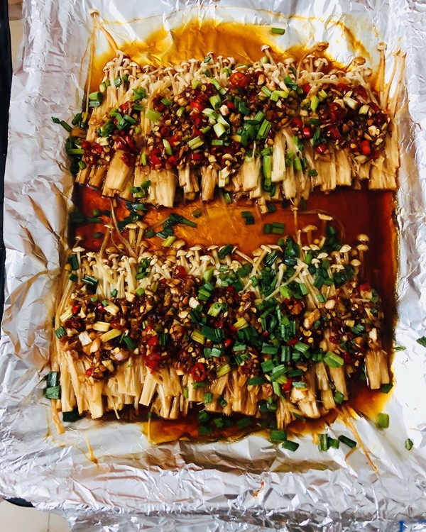 锡纸包烧金针菇