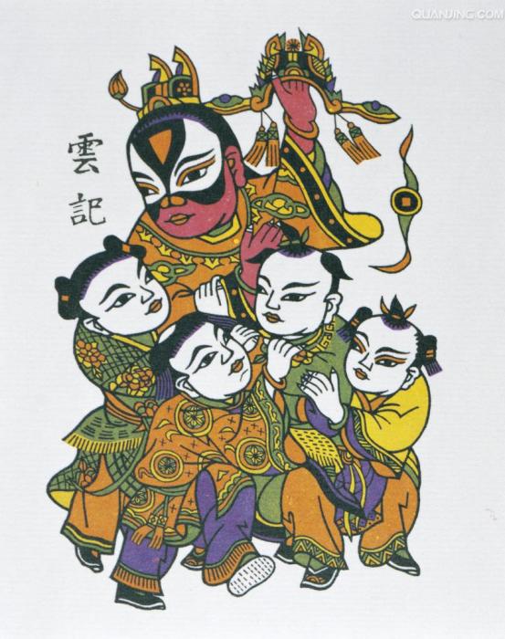 中国 清時代　五彩盒蓋清中晚期粉彩细路五子夺魁人物 五子夺魁_百度百科