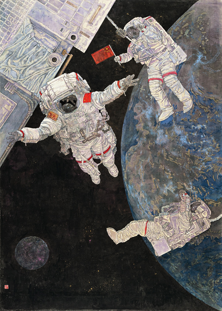  p>《中国梦——飞天》是2016年毛珠明创作的一幅中国画. /p>