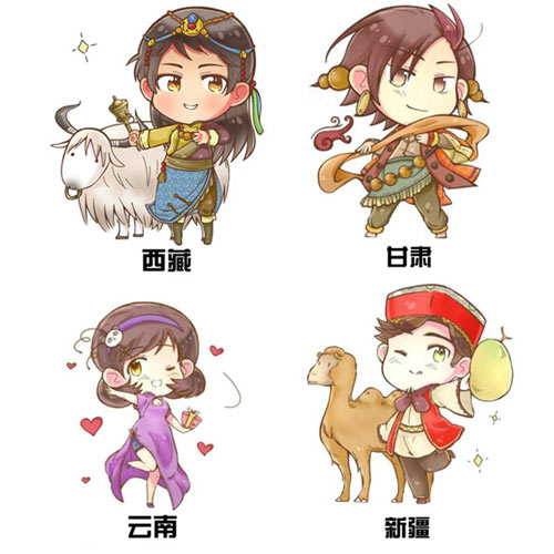 中国省份拟人图