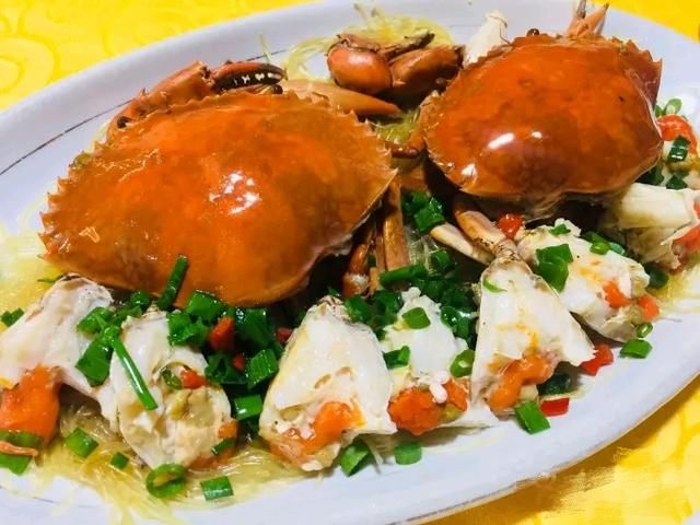 红膏蟹蒸粉丝