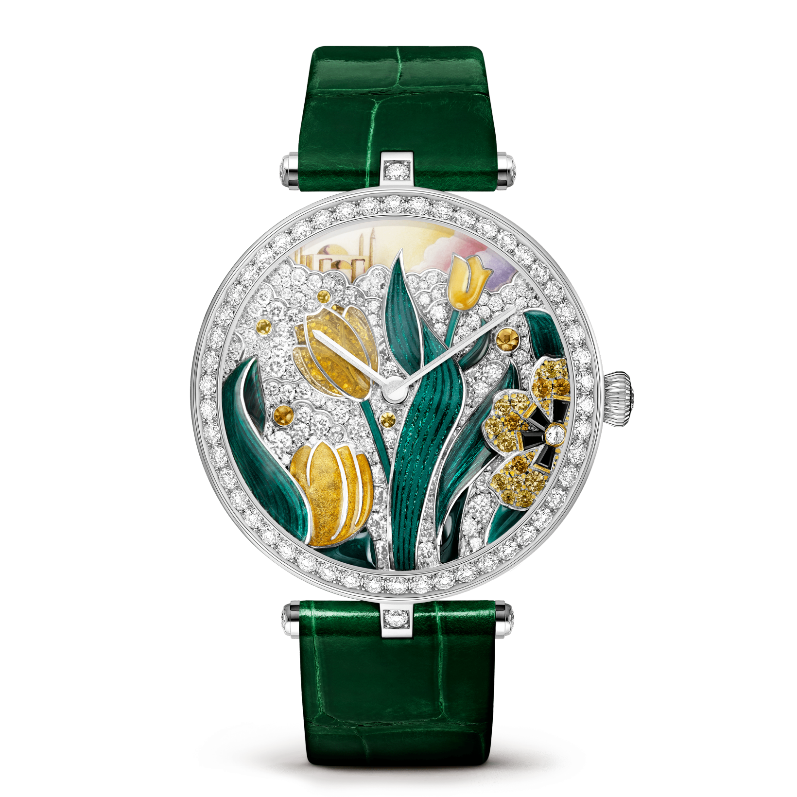  p>lady arpels poème tulipe腕表是梵克雅宝品牌旗下的一款产品.