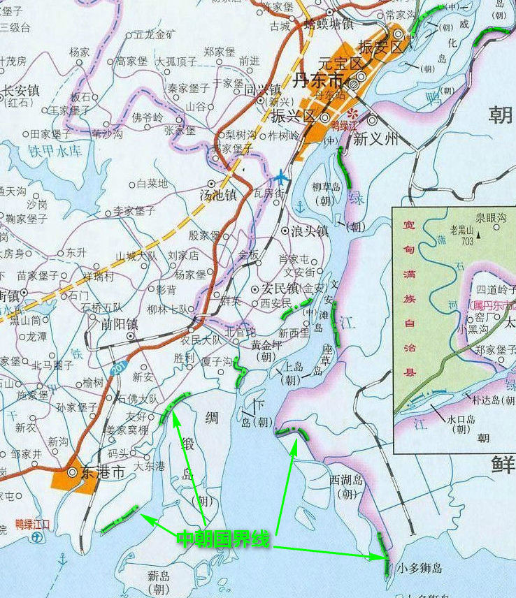 >鸭绿江口地区列岛是随着鸭绿江泥沙淤积,以及人工干预逐渐形成的岛屿