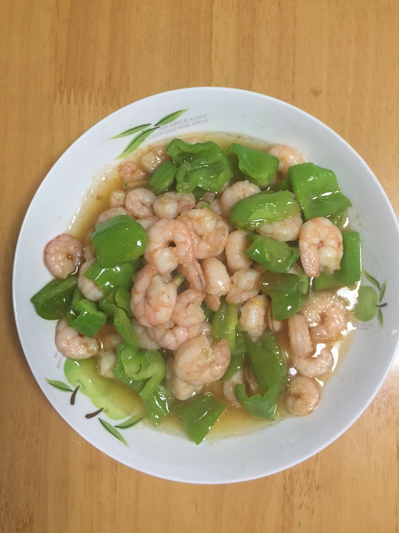 虾仁炒青椒