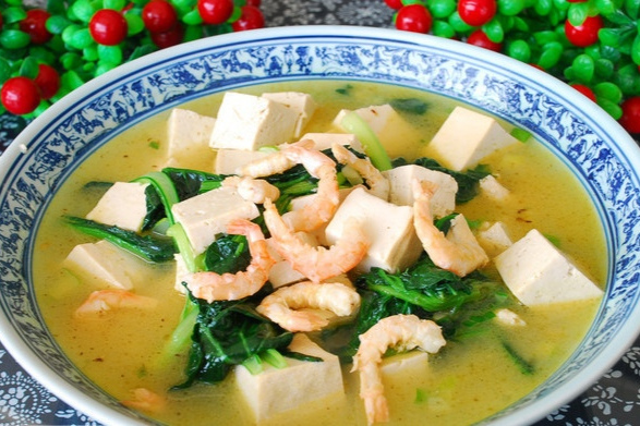 海米小白菜炖豆腐