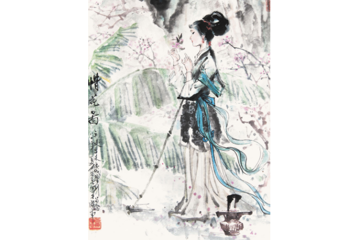  p>《惜花图》是雷春创作的绘画作品. /p>