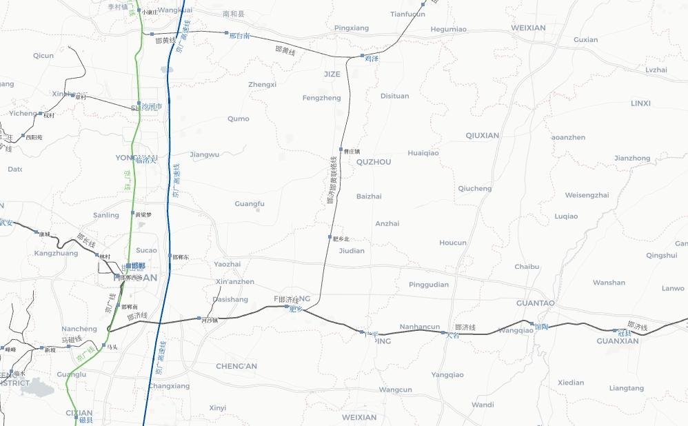 铁路等级为国铁i级单线电气化铁路(预留复线条件),是邯黄铁路的重要