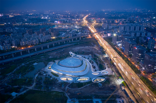 中国杭州电竞中心夜景灯光