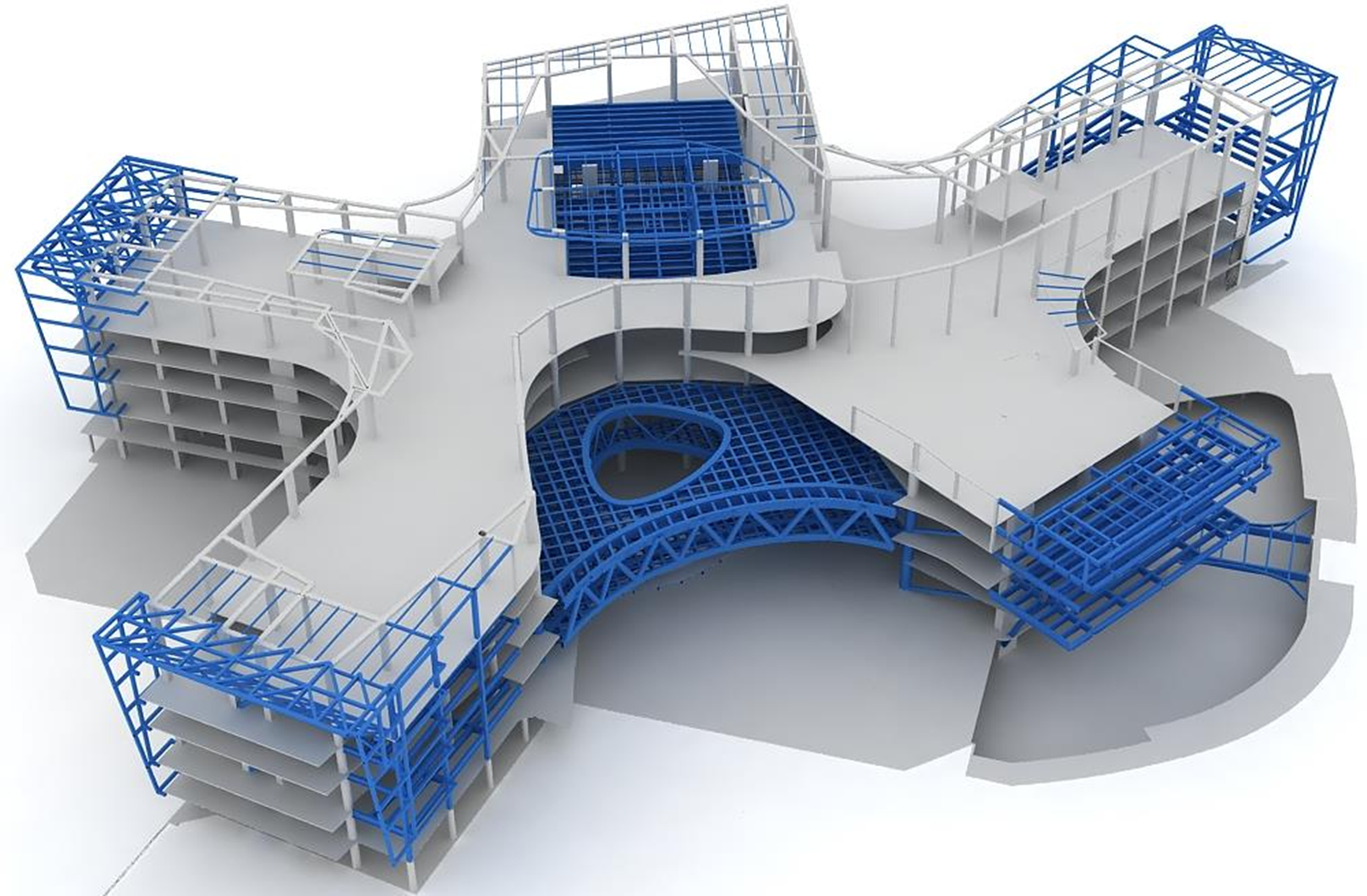 大跨度双层空腹异形桁架整体提升施工工法