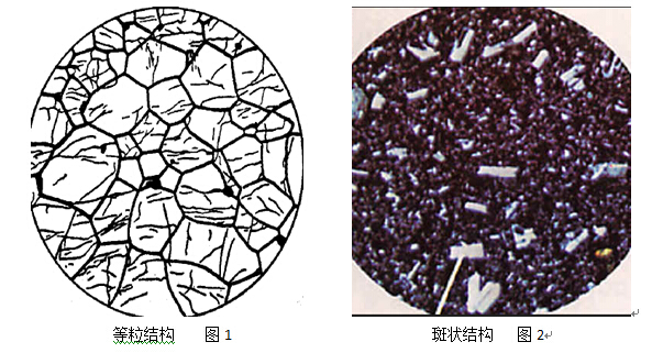  p>斑状结构(porphyritic texture):岩石中矿物颗粒分为大小截然不同