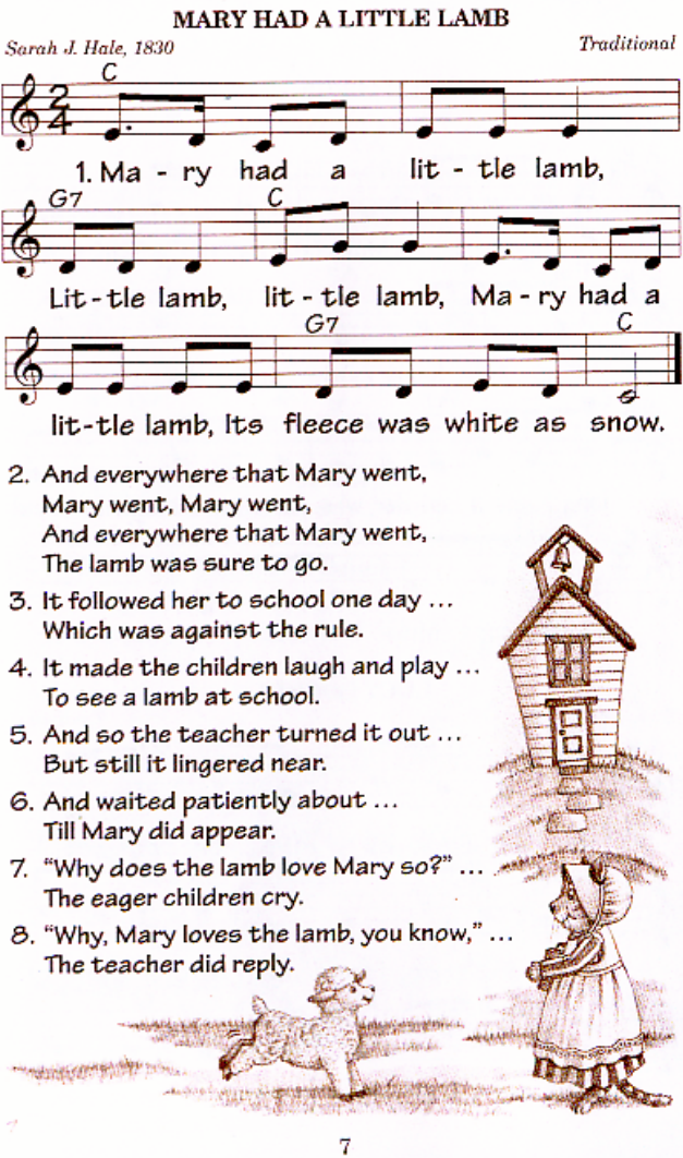  p>《玛丽有只小羊羔》( i>mary had a little lamb /i>)是一首美国