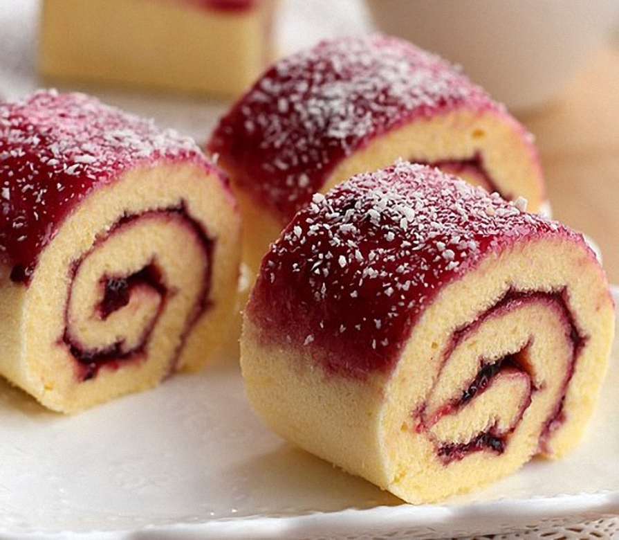 蓝莓椰丝蛋糕卷