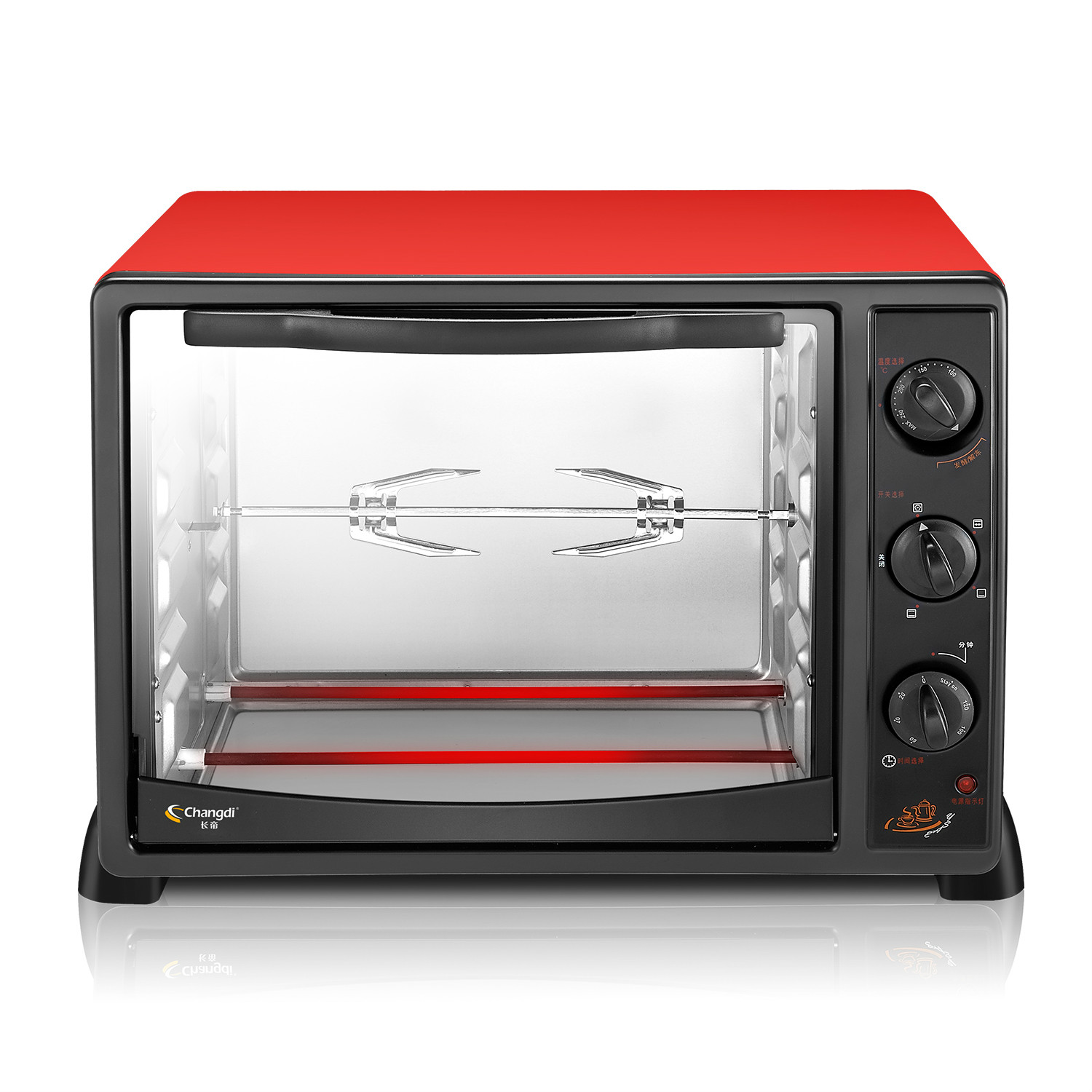  p>长帝ckf-25b 电烤箱360℃旋转烤叉,烤架可承重4.