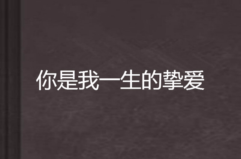 你是我一生的挚爱