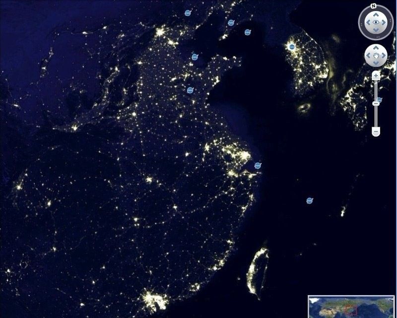 中国夜景卫星图