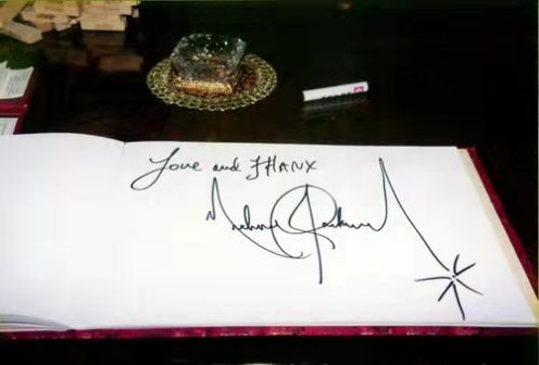 留在中国台湾的亲笔签名