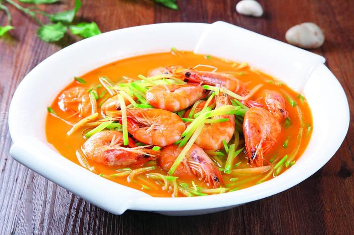 萝卜丝焖大青虾