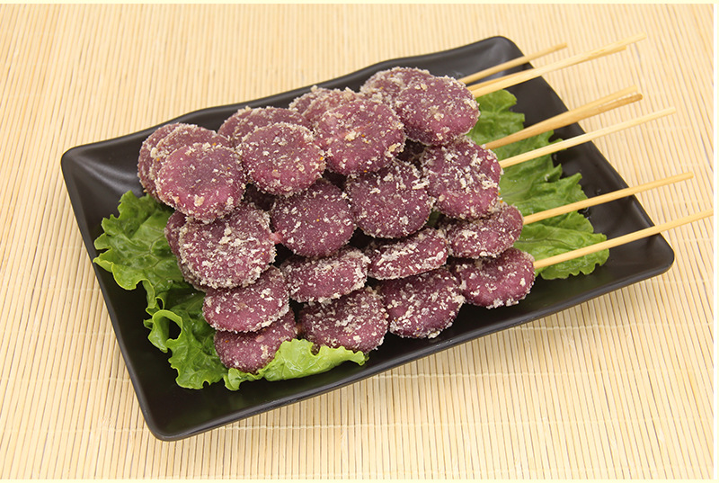  p>紫心串是一道由香大米,紫薯泥等食材制成的食品. /p>