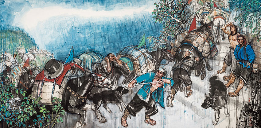 古道马帮跋涉图