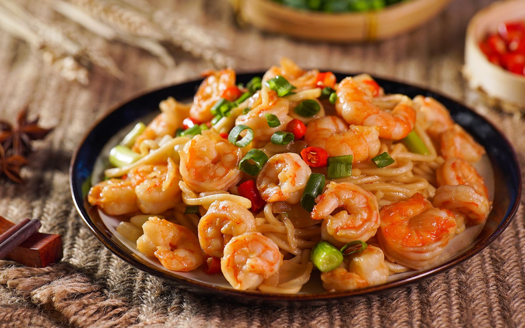 鲜虾炒面
