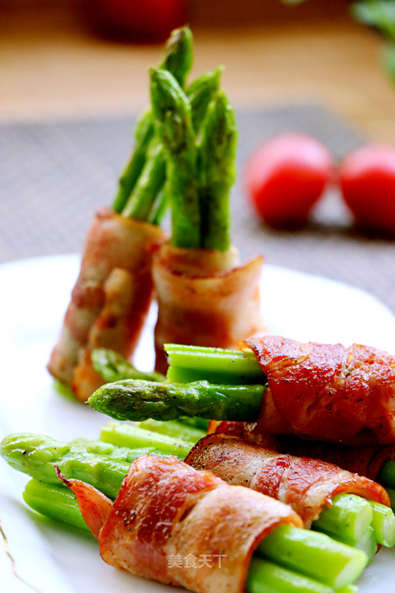 红萝卜芦笋培根卷