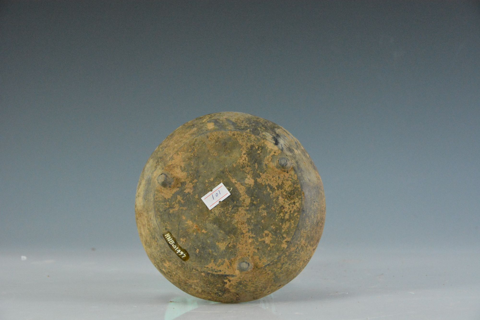 汉代灰陶双耳罐