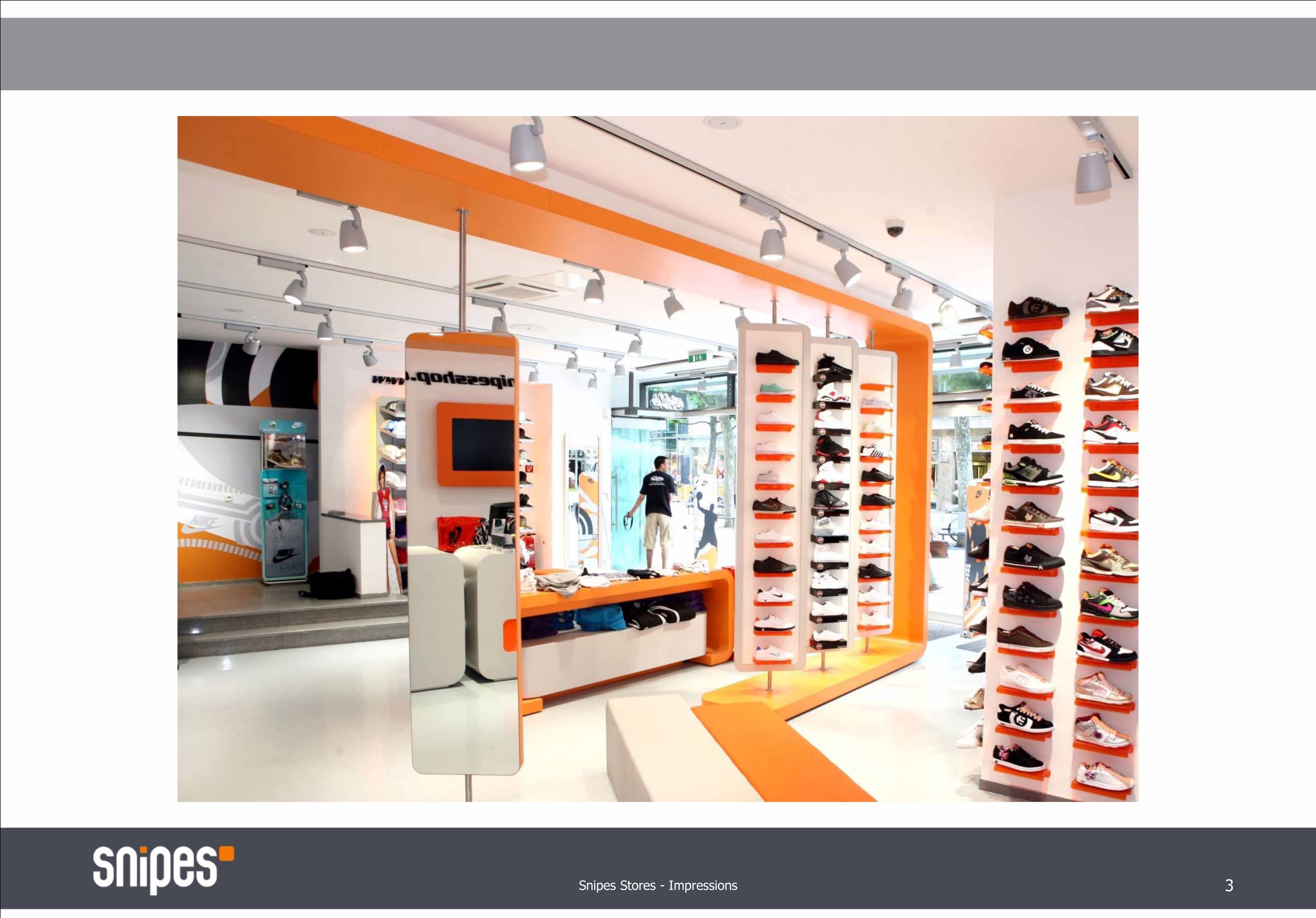 snipes欧洲首家店铺于1998年4月4日在德国essen市开设,snipes正朝着在