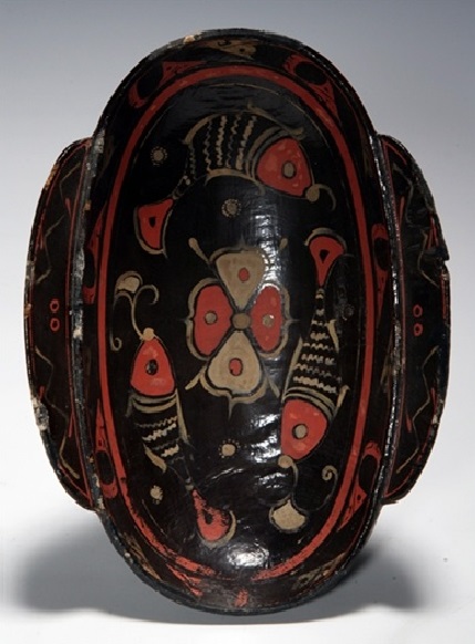 漆木彩绘三鱼纹耳杯