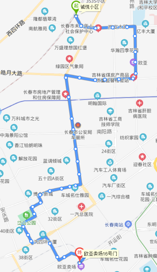  p>长春公交151路运营于中国吉林省长春市朝阳区,汽车经济技术开发区