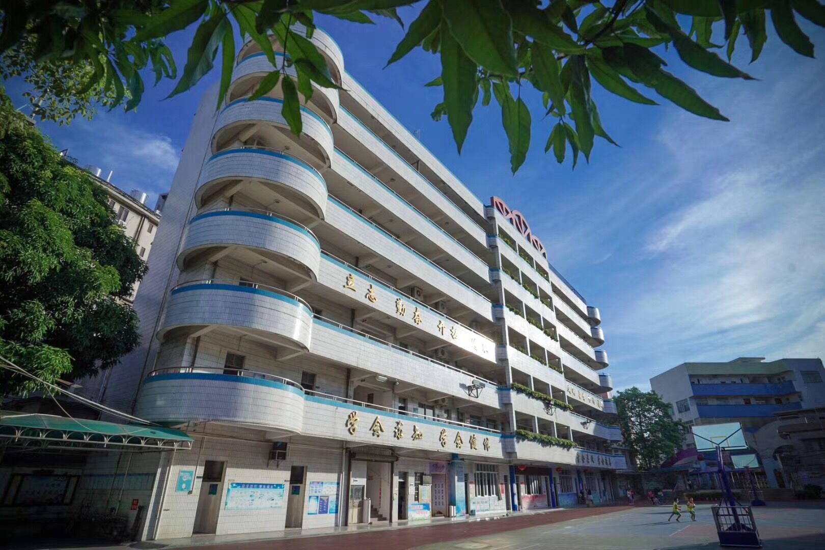 地处旧城区中心;创建于1944年,原名为民新小学,1978年改名为平洲中心