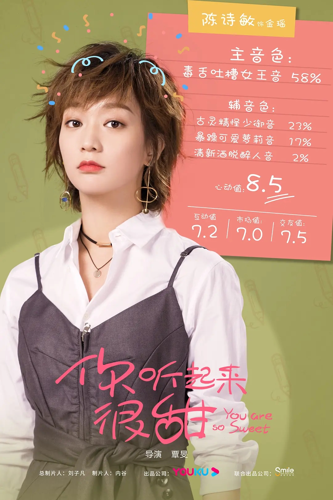 你听起来很甜》官宣定档专访陈诗敏：表演最重要的是信念感_百科TA说